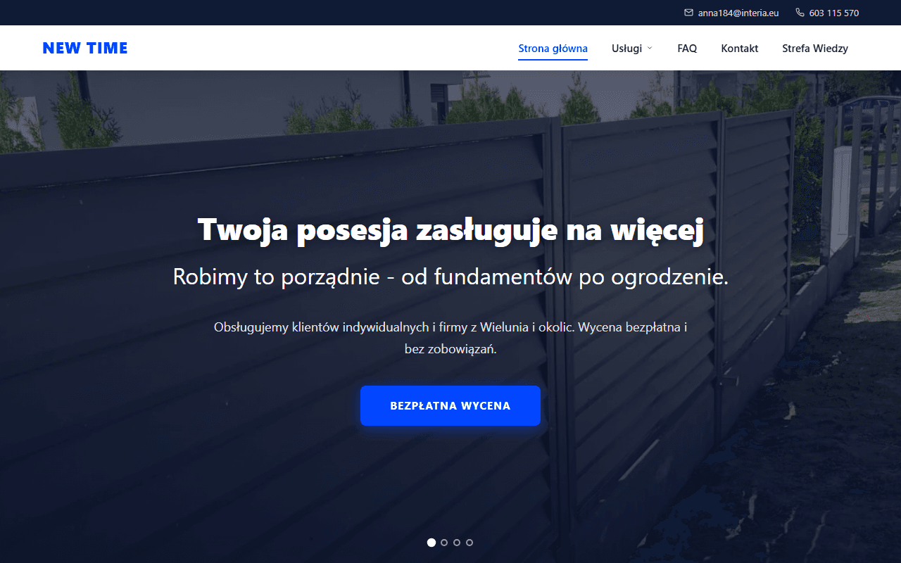 Podgląd aplikacji New Time